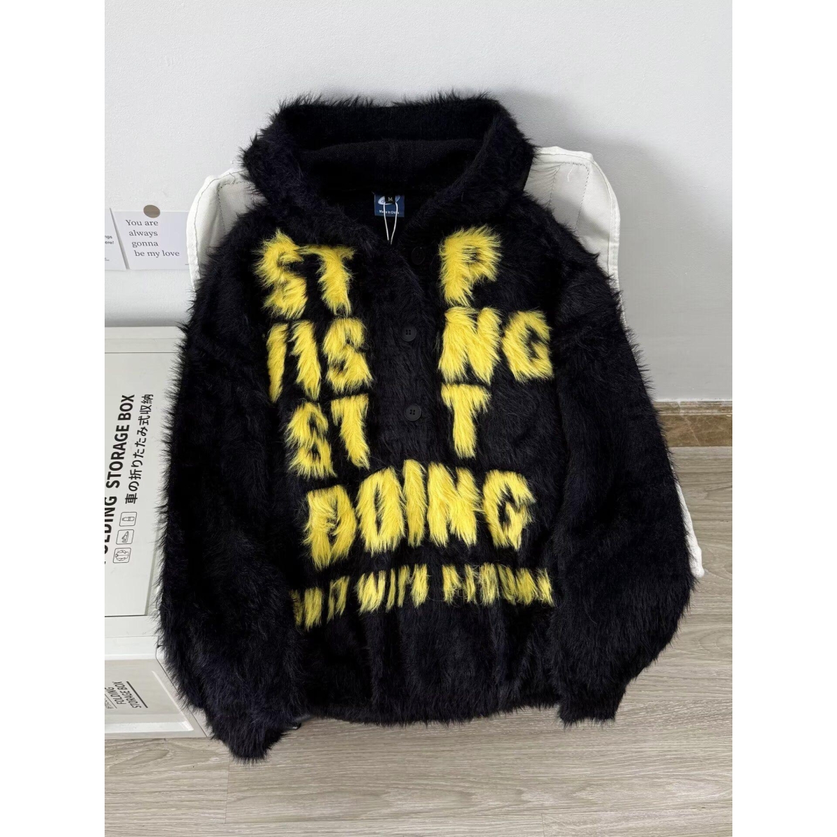 美式复古连毛衣宽松oversize休闲外套针织衫马海毛上衣NB175P65，男装针织衫/毛衣，电商D256-2(原A064-2)