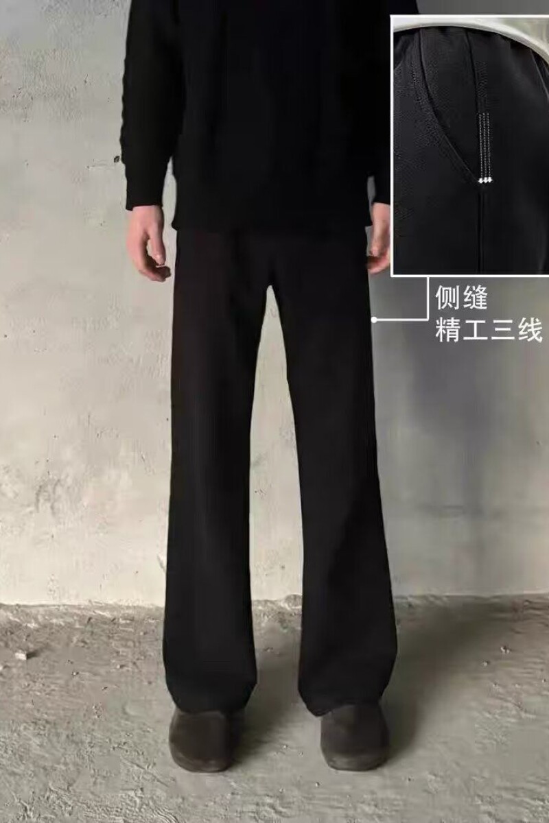 裤上新5.0秋冬三本针黑色休闲西裤高级感直筒微喇西裤NB349P45,男装西裤,电商D256-2(原A064-2)
