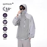 防晒衣痞帅外套高街潮牌港风日系韩版潮流宽松夹克FS003P45特，男装防晒衣，电商D256-2(原A064-2)