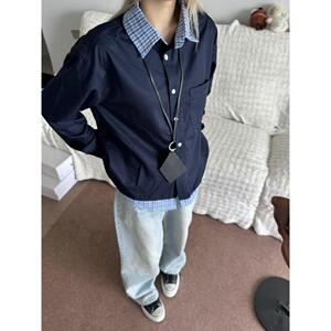 日系复古外套韩版短款夹克休闲穿搭立领撞色上衣SR04 P45图片