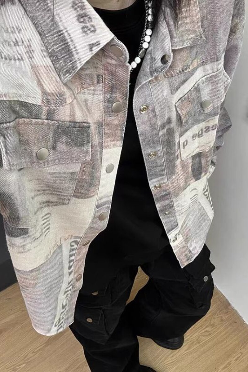 3D数码印衬衫美式街头做旧中性牛仔外套宽松高街夹克上衣J245P80,男装衬衫,电商D256-2(原A064-2)
