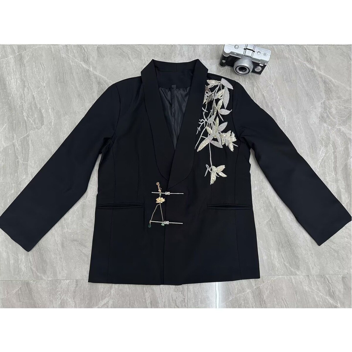 新款结婚西服订婚西装风唐装新中式男装新郎婚礼服NB316P85,男装西服套装,电商D256-2(原A064-2)