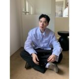 美式简约拼色条纹长袖衬衫男女高级感宽松百搭开衫衬衣NB73P45，男装衬衫，电商D256-2(原A064-2)