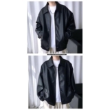 秋季男士皮衣外套夹克修身翻领pu皮机车潮流帅气NB253P65，男装夹克，电商D256-2(原A064-2)
