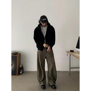 珠帆布弯刀】美拉德做旧显高cleanfit休闲弯刀宽松牛仔裤SR19 P55图片