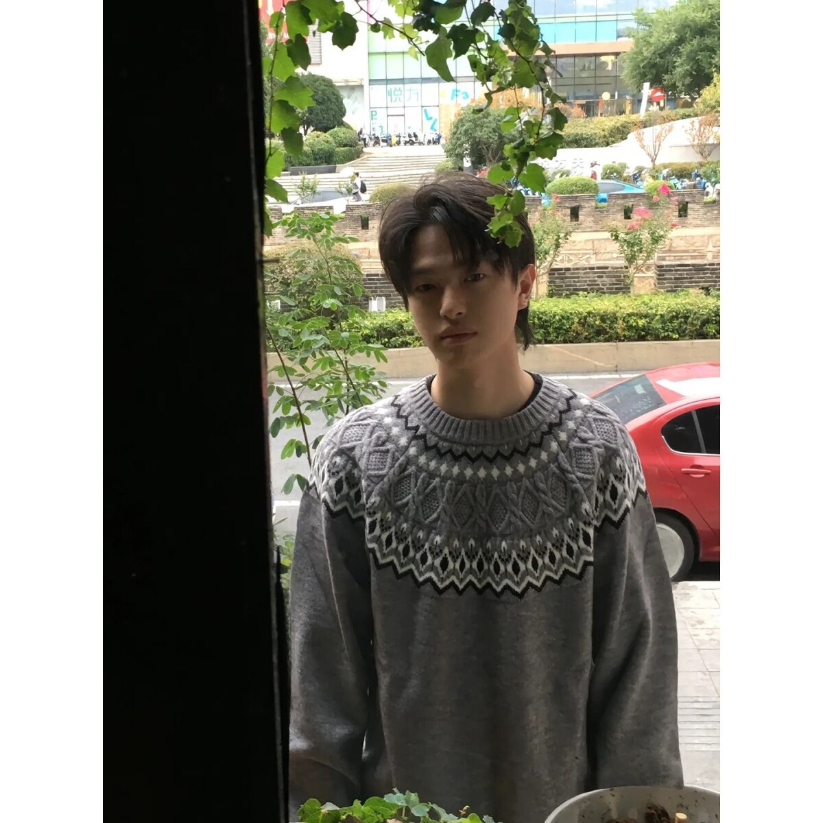费尔岛情侣圆领毛衣cleanfit慵懒针织衫美式复古打底衫ZZS135P65,男装T恤,电商D256-2(原A064-2)