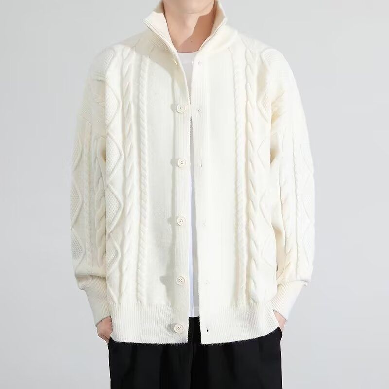 开衫毛衣美式复古休闲慵懒风V领针织衫男纯色外套潮ZZS89P65,男装针织衫/毛衣,电商D256-2(原A064-2)