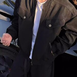 痞帅外套男美式高街潮牌复古巴恩风韩版潮流宽松夹克男NB84 P65图片