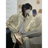 欧美高街复古轮廓机车夹克潮牌情侣宽松防风皮衣外套秋冬B113P55，男装夹克，电商D256-2(原A064-2)