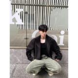 痞帅外套男ins高街潮牌港风日系原宿风韩版潮流宽松夹克J1233P75，男装夹克，电商D256-2(原A064-2)