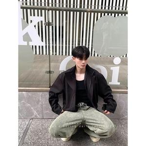 痞帅外套男ins高街潮牌港风日系原宿风韩版潮流宽松夹克J1233 P75图片