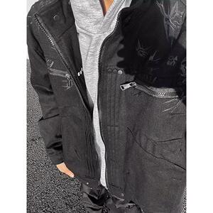 痞帅秋季街头立领机车服刺绣外套宽松休闲男女夹克上衣潮SK11 P75图片