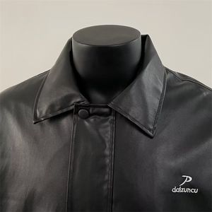 欧美街头潮流宽松机车服皮衣高级感飞行员PU皮夹克外套PJ09 P60图片