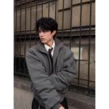 美式飞行员夹克男款立领廓形工装外套短款教练棒球服NB87P65，男装夹克，电商D256-2(原A064-2)