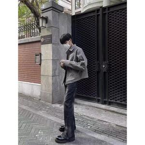 春秋痞帅外套男高街潮牌港风日系原宿风韩版潮流宽松夹克J76 P55图片