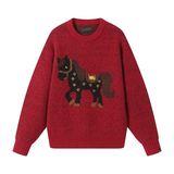 圆领毛衣针织衫男潮牌帅气秋冬季打底衫小马刺绣上衣NB382P75，男装T恤，电商D256-2(原A064-2)