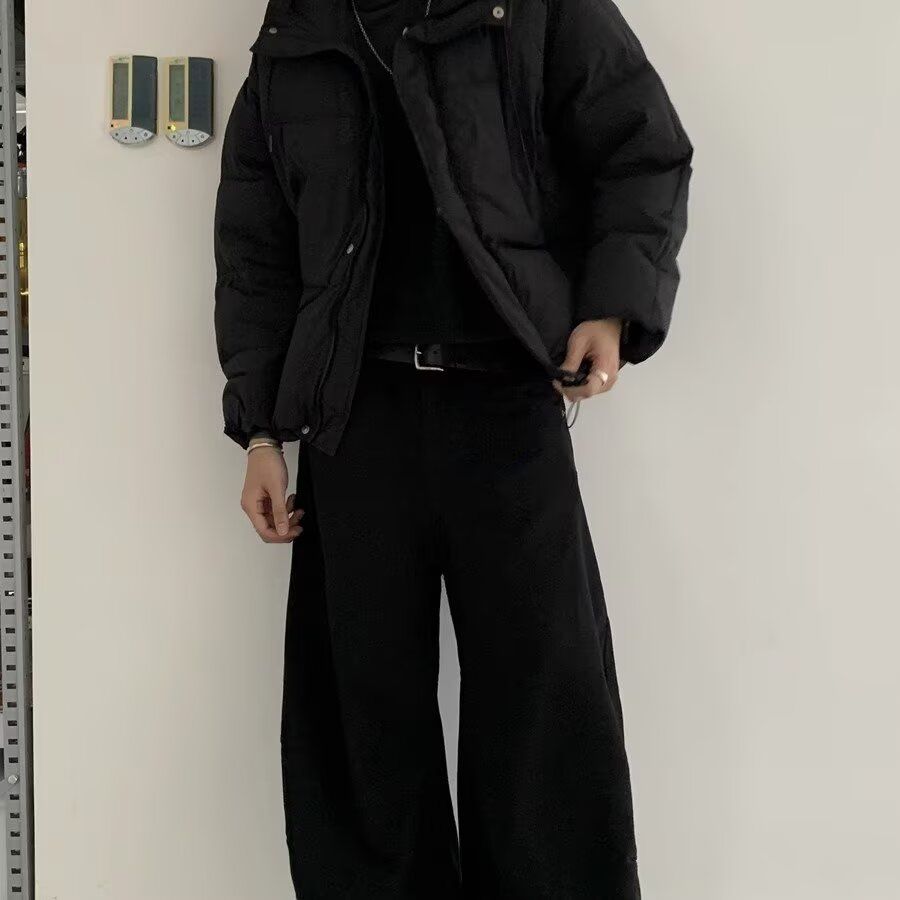 珠帆布弯刀】美拉德做旧显高cleanfit休闲弯刀宽松牛仔裤SR19P55,男装牛仔裤,电商D256-2(原A064-2)