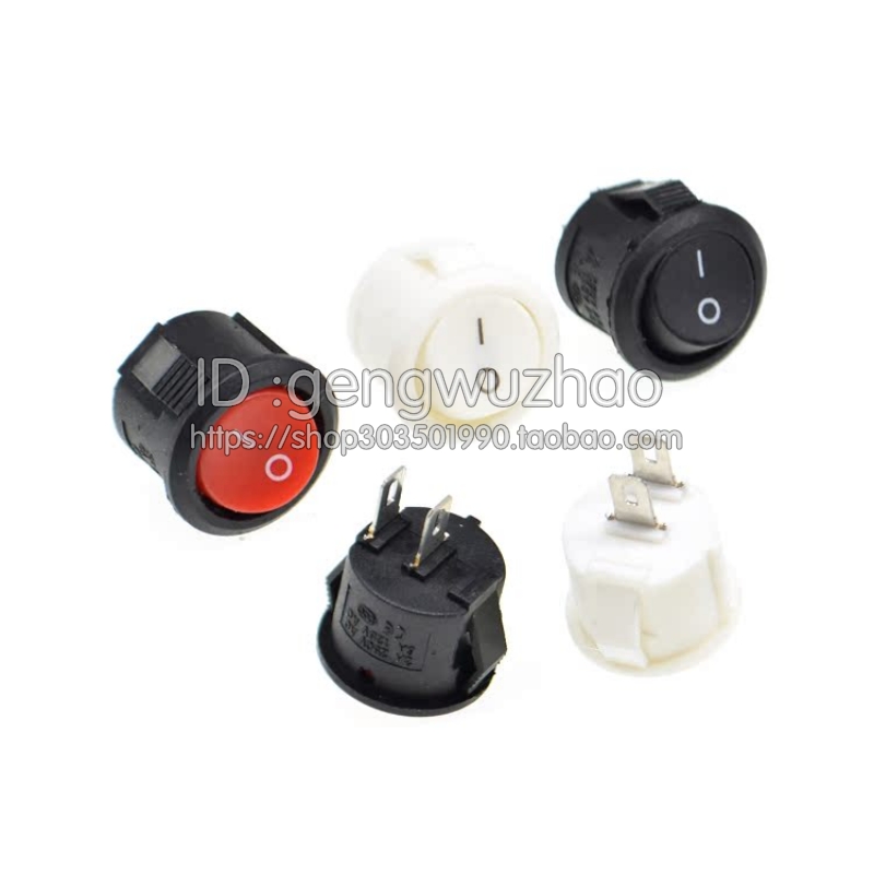 15mm 全圆型 船型开关 两脚两档KCD1外径16.5MM 红 3A250V 6A125V