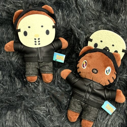 正版rapper说唱歌手黑皮hellokitty面具猫个性小公仔包包挂件书包