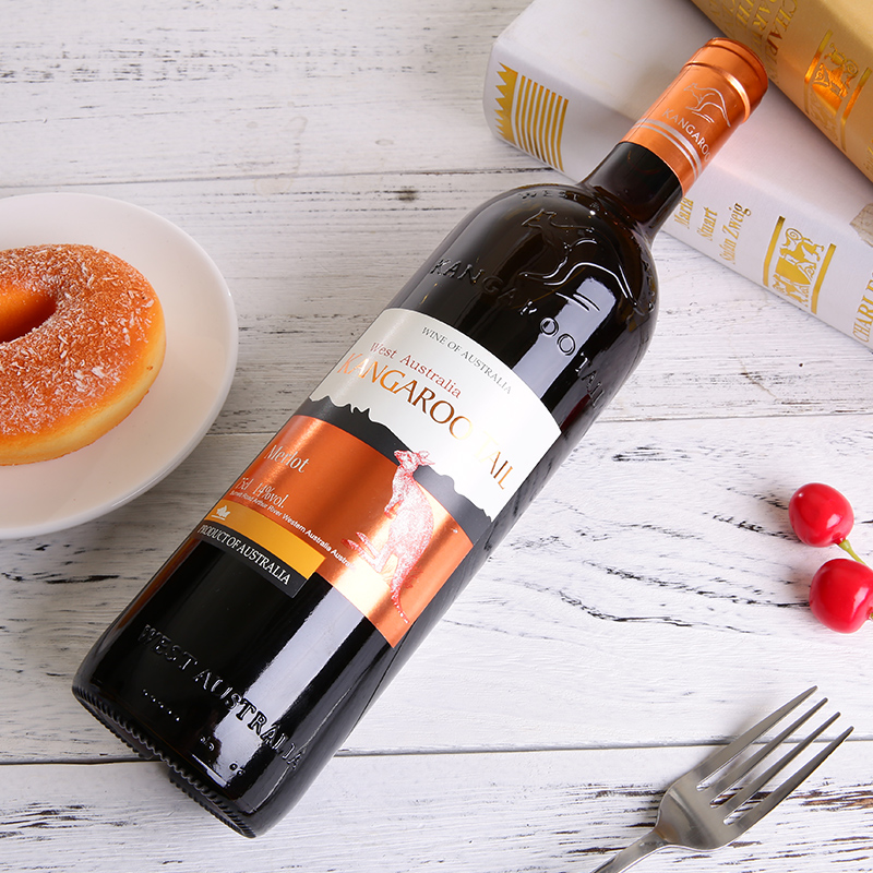 原瓶原装进口红酒澳大利亚长尾袋鼠07美乐梅洛干红葡萄酒6瓶整箱