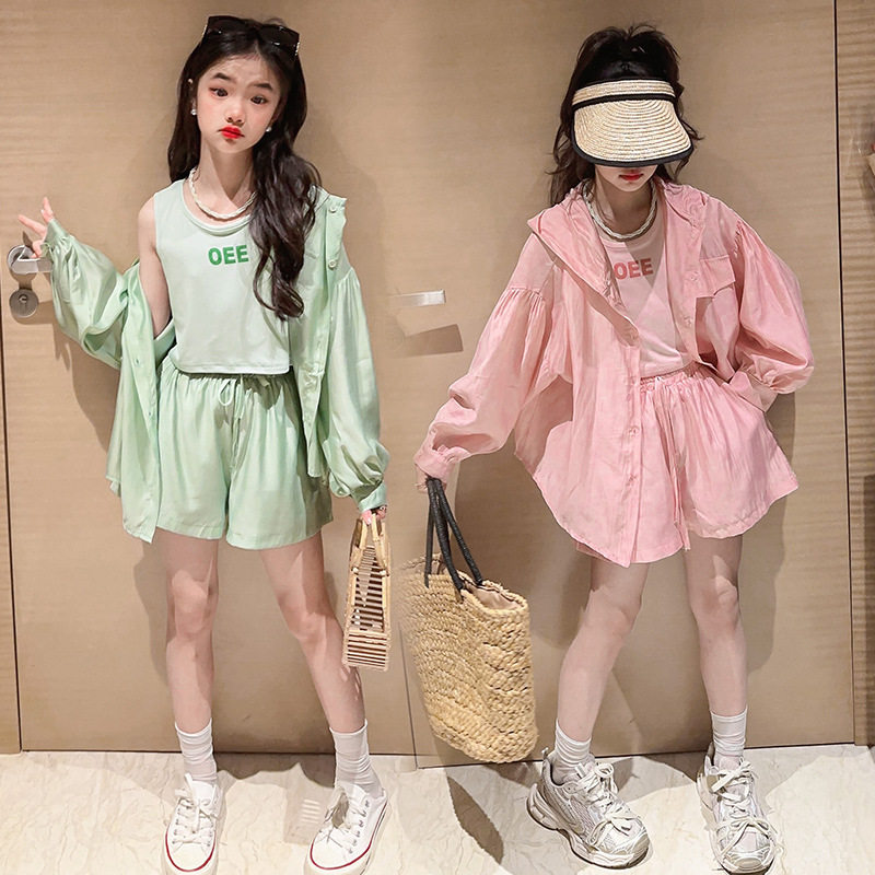 女童防晒衣套装2025新款儿童儿童皮肤衣/防晒衣