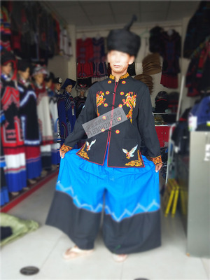 凉山彝族男装刺绣花上衣中山装