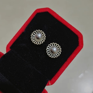 彝阿朵凉山彝族纯银花银珠耳钉耳环小花少数民族风时尚耳饰装饰品