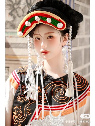 彝阿朵凉山彝族头饰女瓦盖帽子小红书推荐少数民族风摄影道具配饰