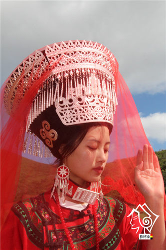 仿银流苏华丽新娘传统民族风帽子