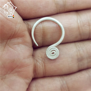 凉山彝族耳环男款纯银纯手工简洁复古传统少数民族风耳饰耳钩首饰