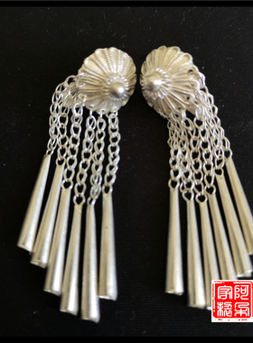 小花耳环凉山彝族纯手工银包