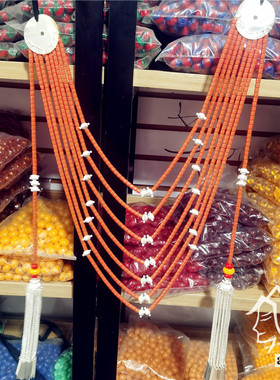 彝阿朵金属树脂多层女民族风项链