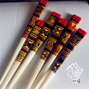 凉山彝族牛骨发簪子漆器绘画发饰女头饰少数民族风西昌旅游纪念品