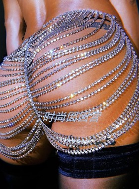 欧美多层合金水钻拍摄舞蹈腰链