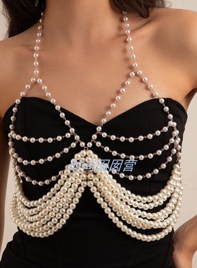 新款个性时尚小背心混色珍珠