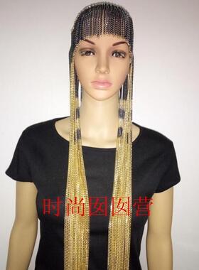 欧美头链head chains 个性合金混色套头头链饰品B514挂须头链饰品