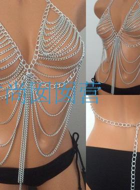 欧美夜店饰品身体链
