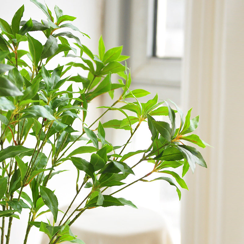 九思仿真植物马醉木吊钟新中式绿植办公室家居装饰叶材摆件art367