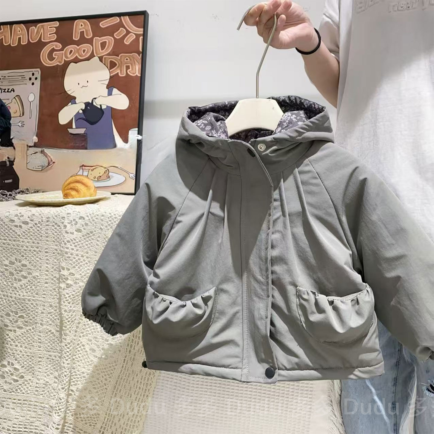 【新品现货】2025秋冬新款男女童韩系加绒兔毛棉服中小童连帽外套