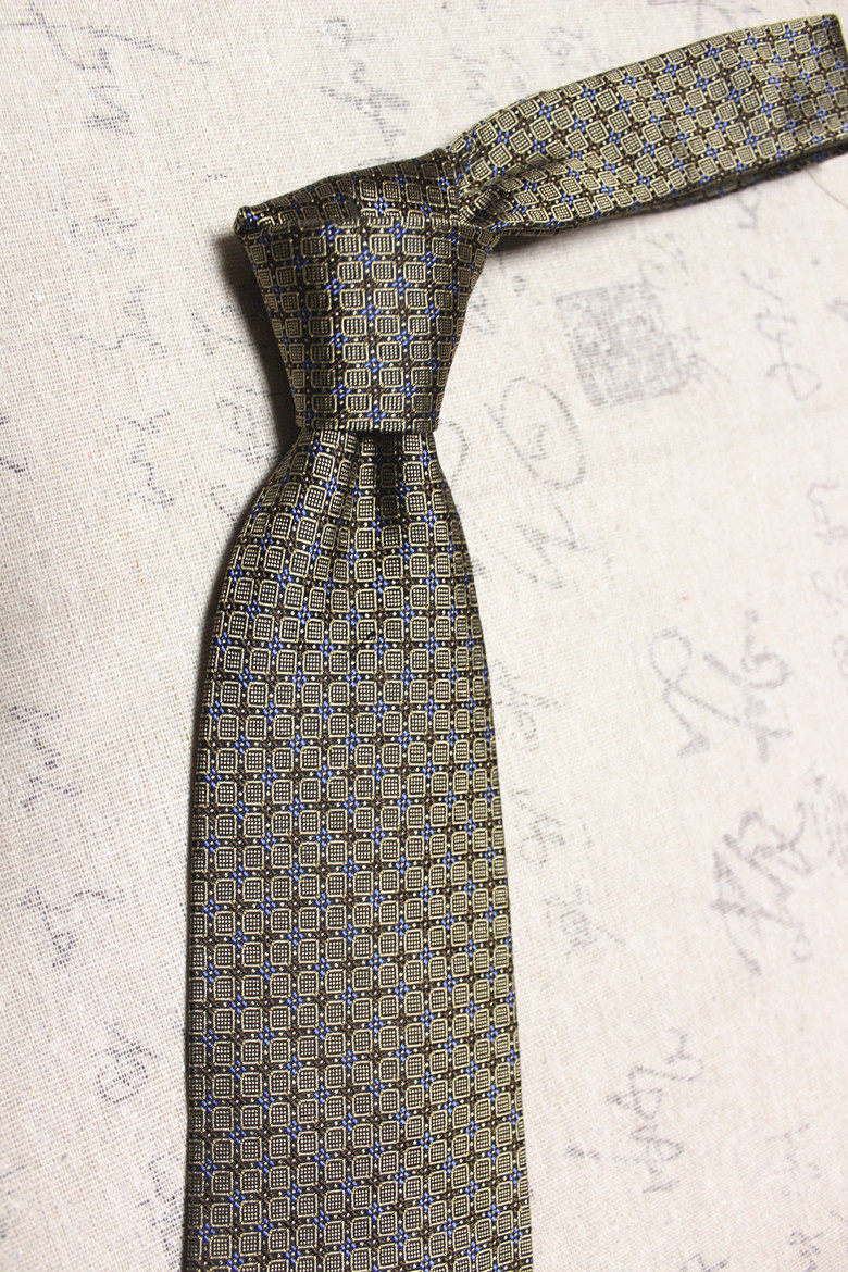 外贸纯原桑蚕丝提花手打领带真丝色织碎花绅士男正装9.5cm