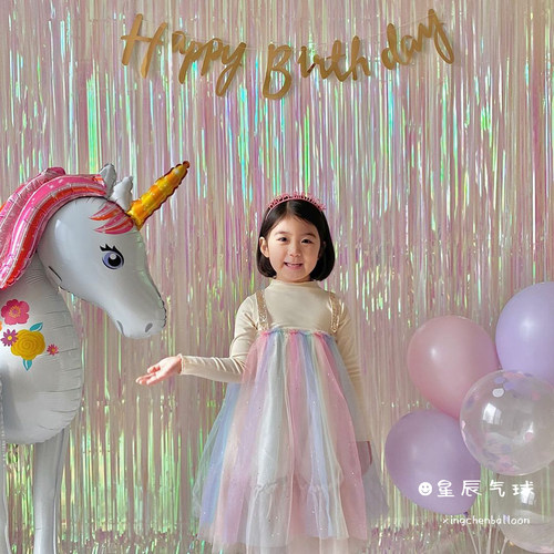 生日装饰流苏彩带雨丝帘背景墙派对儿童周岁教室场景布置舞台气球 - 封面