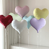 ins风马卡龙色爱心桃心铝膜气球生日派对装 饰情人节氛围场景布置