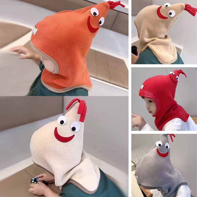 新款鸡冠帽儿童公鸡帽秋冬保暖护耳套头婴儿宝宝围巾一体帽子搞怪