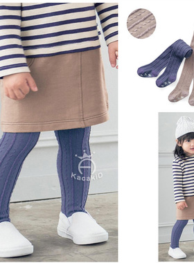 T1115 韩版新款甜美女童锁型条纹连裤袜全棉儿童袜裤打底裤连裤袜