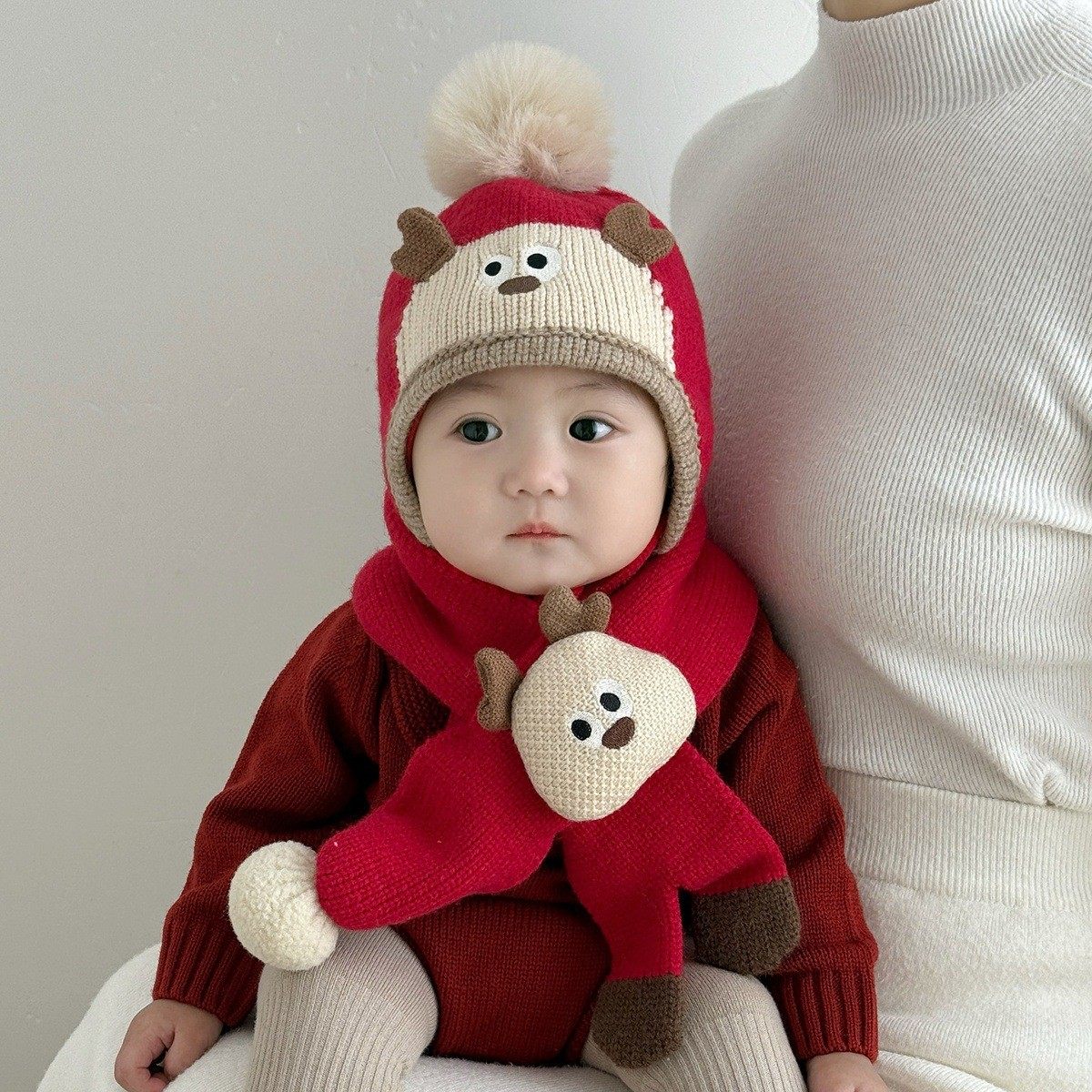 儿童帽子秋冬季保暖加厚针织围巾两件套男童女宝防风护耳卡通套装,童装/婴儿装/亲子装,多件套 帽子、围巾、手套等组合,淘宝优惠券,粉丝福利购,淘宝优惠卷