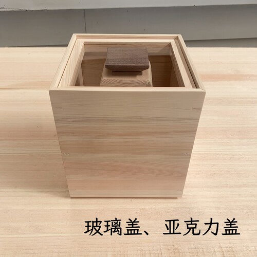 出口日本桧木米箱家用日式防潮密封储米桶带米杯大米储存容器实木