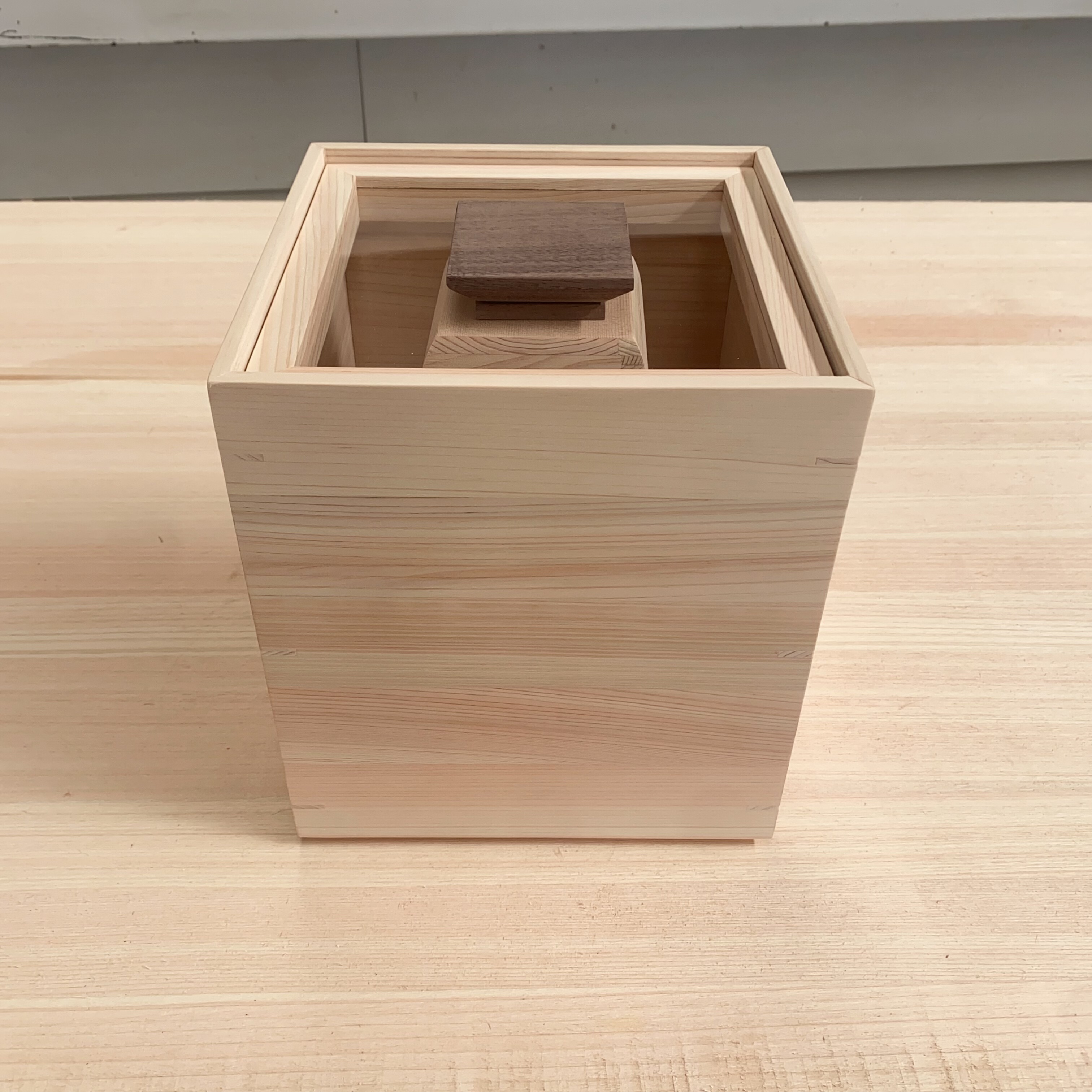 出口日本 忠匠桧木米箱家用日式防潮密封储米桶带米杯大米储存器