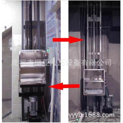 双层/菜机电/室内落地SJTD式传杂货梯/液压送菜餐梯窗口式杂物食