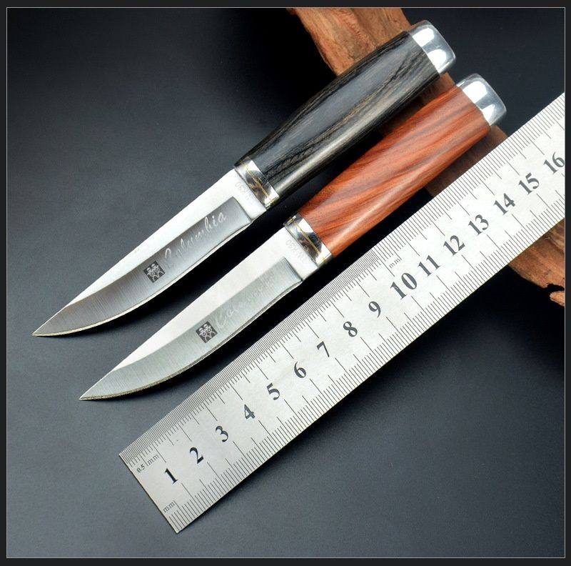 德国DOUBLEDELI手把肉刀蒙古吃肉刀便携小直刀不锈钢酸枝木手柄刀