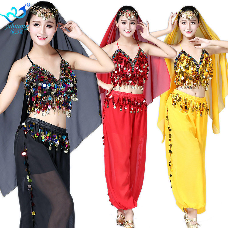 2025新款肚皮舞演出服印度舞成人天竺少女埃及舞蹈服裤子上衣套装